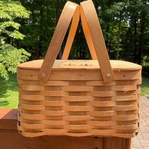Vintage wood picnic basket